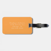 Étiquette À Bagage Initiales et nom du monogramme jaune pâle (Dos horizontal)