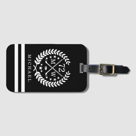 Étiquette À Bagage Initiales faites sur commande ALL-STAR d'hockey et (Devant Horizontal)