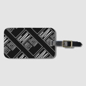 Étiquette À Bagage Initiales modernes avec nom Monogram Motif (Devant Horizontal)