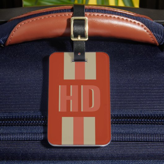 Étiquette À Bagage Initiales monogrammées ombre bordeaux Retro Soft (Insitu Rectoal 2)