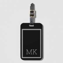 Initiales Monogrammes minimes modernes Cadre Noir