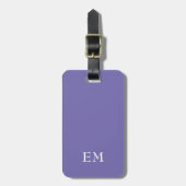Étiquette À Bagage Initiales monogrammes minimes violets modernes (Devant Vertical)
