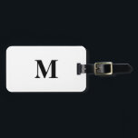 Étiquette À Bagage Initiales Monogrammes Noir Blanc Nom personnalisé<br><div class="desc">Monogramme initial et aussi des détails personnels comme nom,  adresse,  numéro de téléphone et e-mail que vous pouvez modifier. Conçu avec un arrière - plan noir et blanc sobre,  élégant et tendance,  vous pouvez changer de couleur si vous le souhaitez.</div>