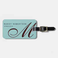 Initiales monogrammes tendance minimaliste bleu