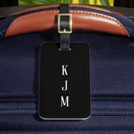 Étiquette À Bagage Initiales nom noir blanc Cadeau Favori (Insitu Rectoal 2)