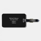 Étiquette À Bagage Initiales ou couleur personnalisées en noir dur cl (Dos horizontal)