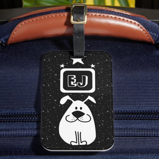 Étiquette À Bagage Initiales personnalisées Thème Chien (Insitu Rectoal 2)