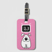 Étiquette À Bagage Initiales personnalisées Thème Chien (Devant Vertical)