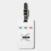 Étiquette À Bagage Insectes de silhouettes de fourmi Noir Bleu Vert e (Devant Vertical)