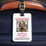 Étiquette À Bagage Insigne d'identité de la photo du service animal<br><div class="desc">Chien de service - Identifiez facilement votre chien comme chien de service actif, tout en gardant votre chien concentré et en réduisant les distractions tout en travaillant avec l'un de ces badges d'identification de chien de service k9. Bien qu'il ne soit pas obligatoire, un badge d'identification de chien aidant vous...</div>