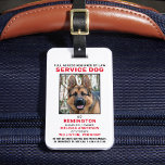 Étiquette À Bagage Insigne d'identité de la photo du service animal<br><div class="desc">Chien de service - Identifiez facilement votre chien comme chien de service actif, tout en gardant votre chien concentré et en réduisant les distractions tout en travaillant avec l'un de ces badges d'identification de chien de service k9. Bien qu'il ne soit pas obligatoire, un badge d'identification de chien aidant vous...</div>