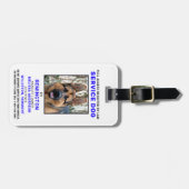 Étiquette À Bagage Insigne d'identité photo de chien de service perso (Devant horizontal)