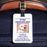 Étiquette À Bagage Insigne d'identité photo de chien de service SSPT<br><div class="desc">Chien de service SSPT - Identifiez facilement votre chien comme chien de service actif, tout en gardant votre chien concentré et en réduisant les distractions tout en travaillant avec l'un de ces badges d'identification de chien de service k9. Bien qu'il ne soit pas obligatoire, un badge d'identification de chien aidant...</div>