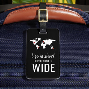 Étiquette À Bagage Inspirant Citation de voyage sur la vie courte