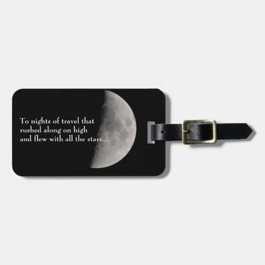 Étiquette À Bagage Inspiré par la lune et le Rilke (Devant horizontal)