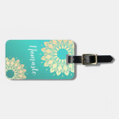 Étiquette À Bagage Instructeur de méditation Yoga Studio Golden Manda (Devant horizontal)