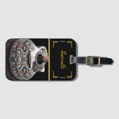 Étiquette À Bagage Instrument de guitare avec initiales (Devant Horizontal)