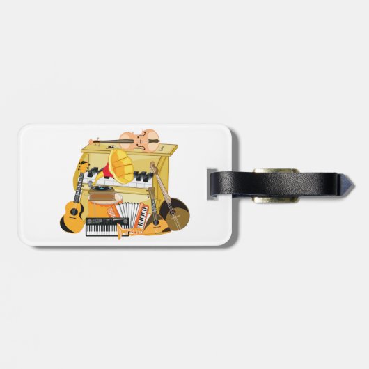 Étiquette À Bagage Instruments de musique (Dos horizontal)