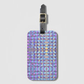 Étiquette À Bagage Iridescendance en or, bleu et violet géométrique 2 (Devant Vertical)