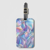 Étiquette À Bagage Iridescente métallique 6 géométrique (Devant Vertical)