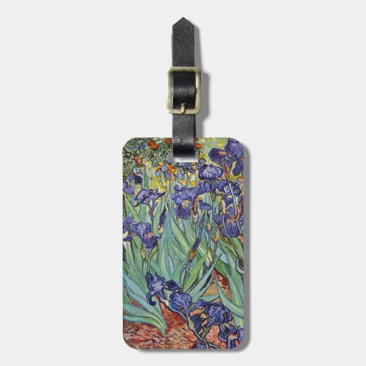 Étiquette À Bagage Iris de Van Gogh Peinture Impressionniste (Devant Vertical)