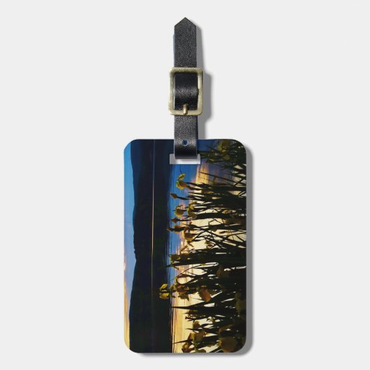 Étiquette À Bagage Iris jaunes sur la rive du lac Arrowhead (Devant Vertical)