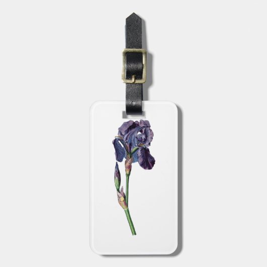 Étiquette À Bagage Iris vintage (Devant Vertical)