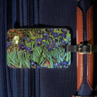 Étiquette À Bagage Irises de Vincent van Gogh, Jardin Vintage