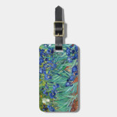 Étiquette À Bagage Irises Vincent Van Gogh Fleurs bleues Paysage Art (Devant Vertical)