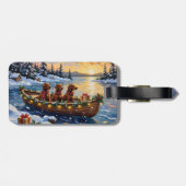 Étiquette À Bagage Irish Red Setter Christmas Boat Holiday (Dos horizontal)