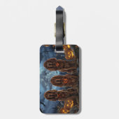 Étiquette À Bagage Irish Red Setter Halloween Éffrayant (Dos Vertical)