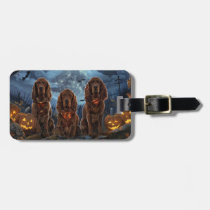 Étiquette À Bagage Irish Red Setter Halloween Épouvante