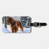 Étiquette À Bagage Irish Setter Let It Neige Christmas (Devant horizontal)