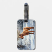 Étiquette À Bagage Irish Terrier Laisser neiger Noël (Dos Vertical)