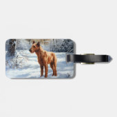 Étiquette À Bagage Irish Terrier Laisser neiger Noël (Dos horizontal)