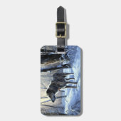 Étiquette À Bagage Irish Wolfhop Laisser neiger Noël (Devant Vertical)