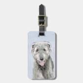 Étiquette À Bagage Irish Wolfhound Painting (Devant Vertical)