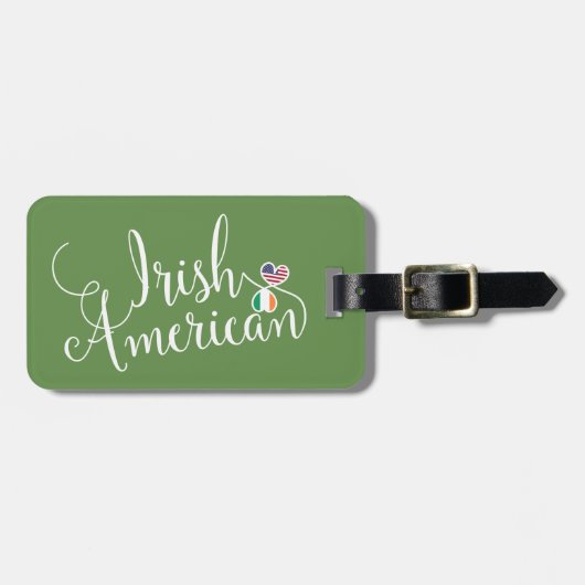 Étiquette À Bagage Irlandais American Entwin Heart Luggage Modèle de  (Devant horizontal)
