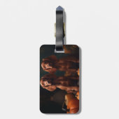 Étiquette À Bagage Irlandais Red Setter Chiot Automne Citrouille de p (Dos Vertical)