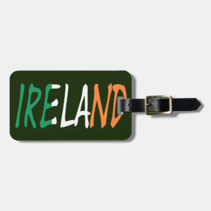 Étiquette À Bagage Irlande superposée sur Irish Flag Custom Details l