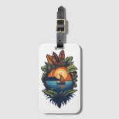 Étiquette À Bagage Island Dreams - Collection Caribbean Friends (Devant Vertical)