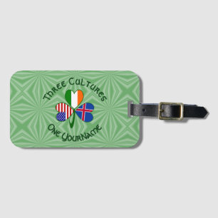 Étiquette À Bagage Islande Irlande États-Unis Trèfle Drapeau Personna