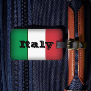 Étiquette À Bagage Italie Drapeau Dark Edge personnalisable
