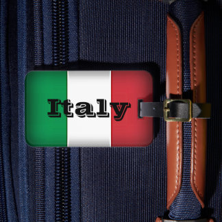 Étiquette À Bagage Italie Drapeau Dark Edge personnalisable