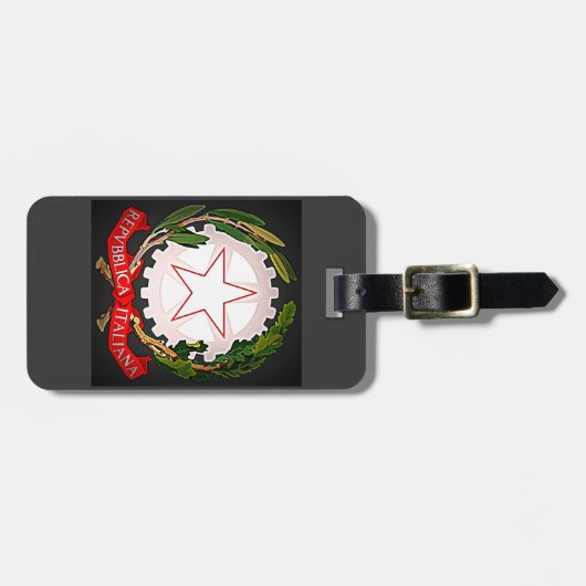 Étiquette À Bagage Italie Emblème sombre (Devant horizontal)