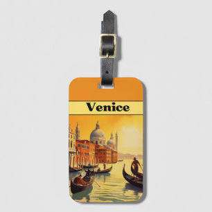 Étiquette À Bagage Italie Vintage Venise Grand Canal Souvenir de vaca