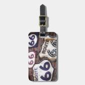 Étiquette À Bagage Itinéraire iconique vintage 66 (Devant Vertical)