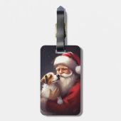 Étiquette À Bagage Jack Russell Avec Noël Festif Du Père Noël (Dos Vertical)
