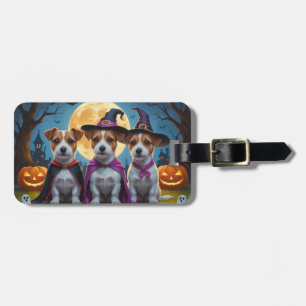 Étiquette À Bagage Jack Russell Chiens Citrouille Halloween Drôle