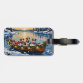 Étiquette À Bagage Jack Russell Terrier Christmas Boat Holiday (Dos horizontal)